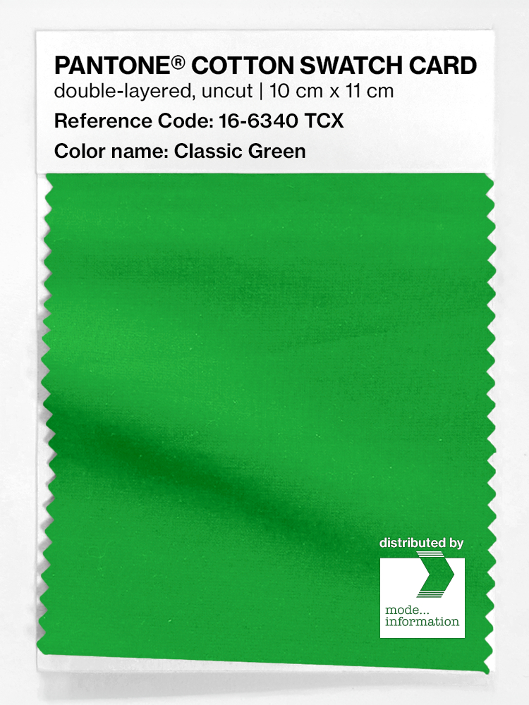 Product image 1 of the product “PANTONE® COTTON SWATCH CARD 16-6340 TCX Classic Green ”