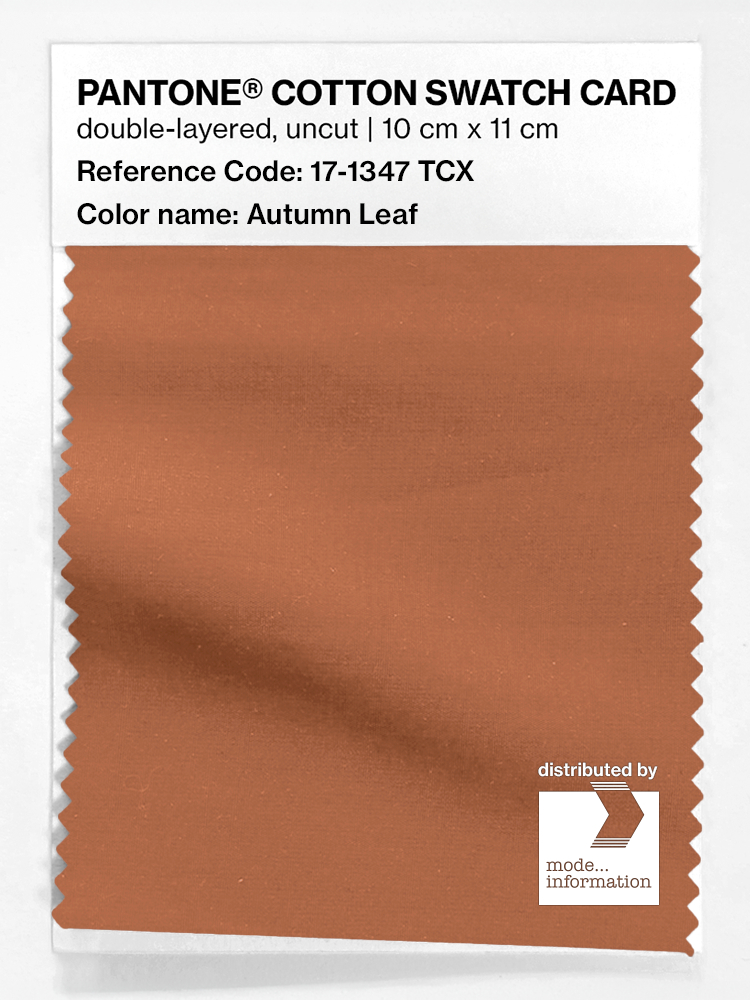 Product image 1 of the product “PANTONE® COTTON SWATCH CARD 17-1347 TCX Autumn Leaf ”