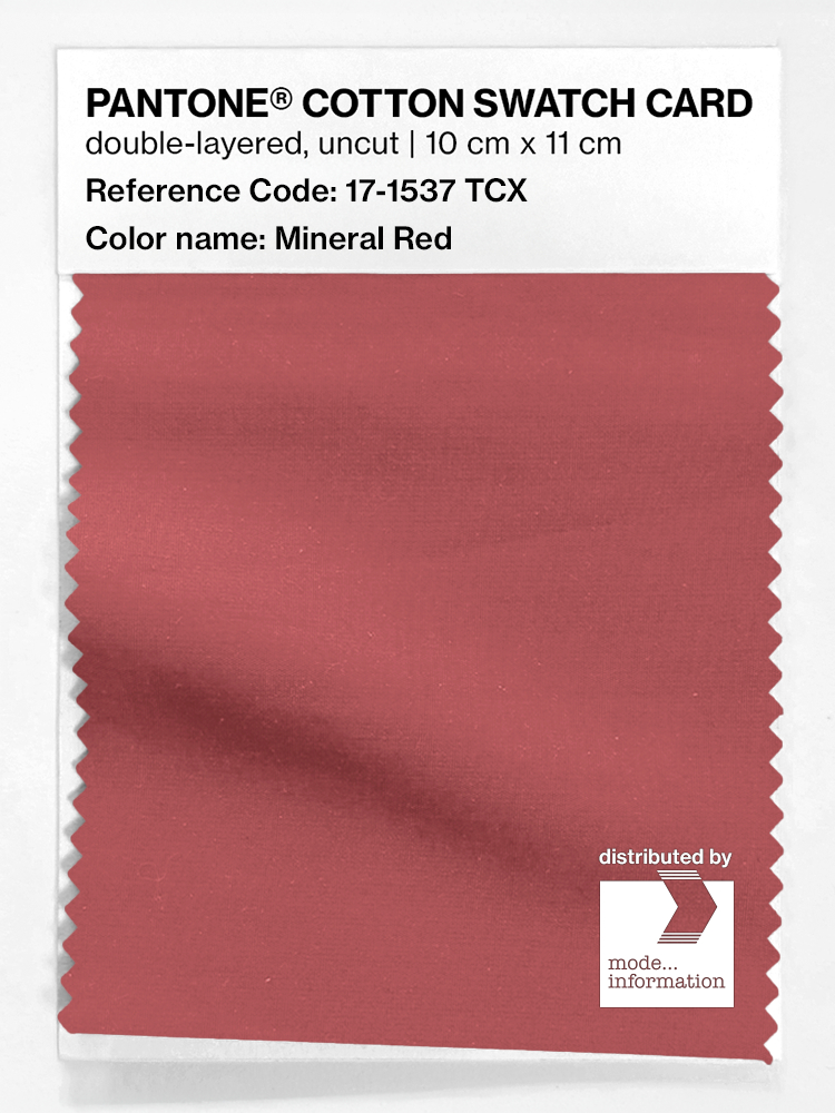 Product image 1 of the product “PANTONE® COTTON SWATCH CARD 17-1537 TCX Mineral Red ”