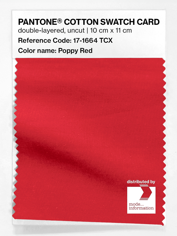 Product image 1 of the product “PANTONE® COTTON SWATCH CARD 17-1664 TCX Poppy Red ”