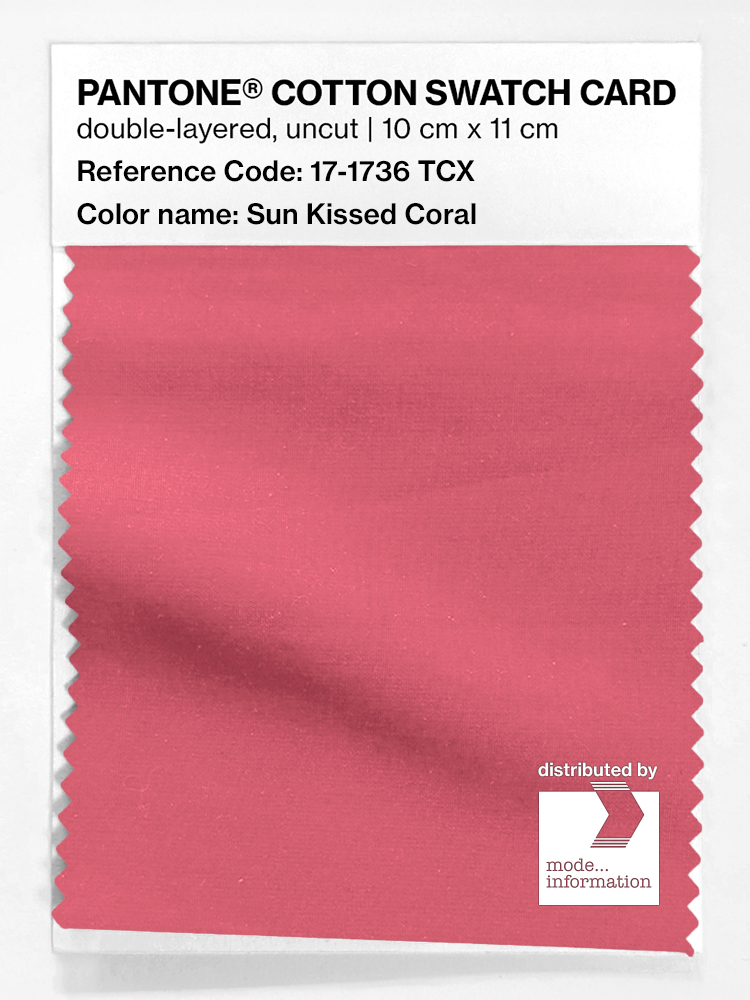 Product image 1 of the product “PANTONE® COTTON SWATCH CARD 17-1736 TCX Sun Kissed Coral ”