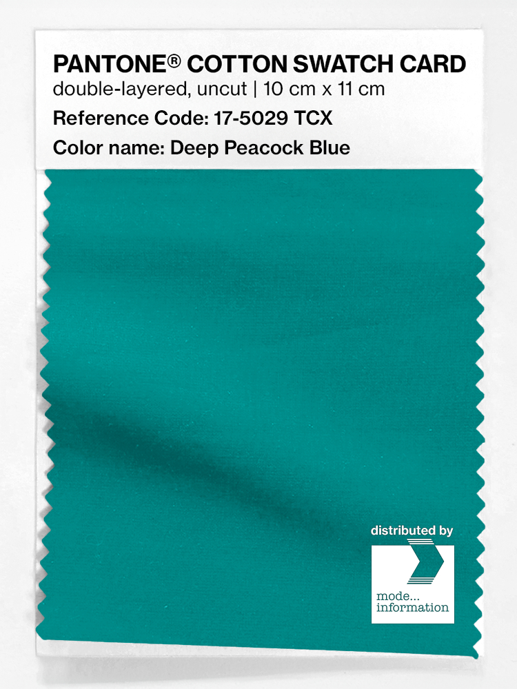 Product image 1 of the product “PANTONE® COTTON SWATCH CARD 17-5029 TCX Deep Peacock Blue ”