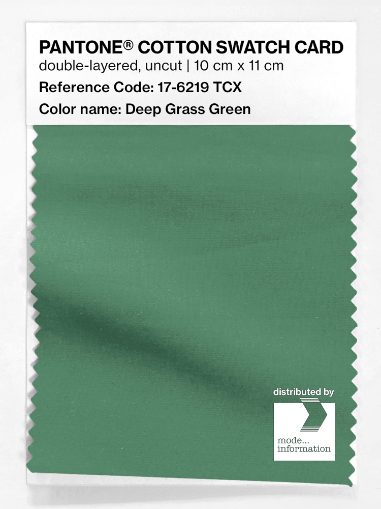 Product image 1 of the product “PANTONE® COTTON SWATCH CARD 17-6219 TCX Deep Grass Green ”