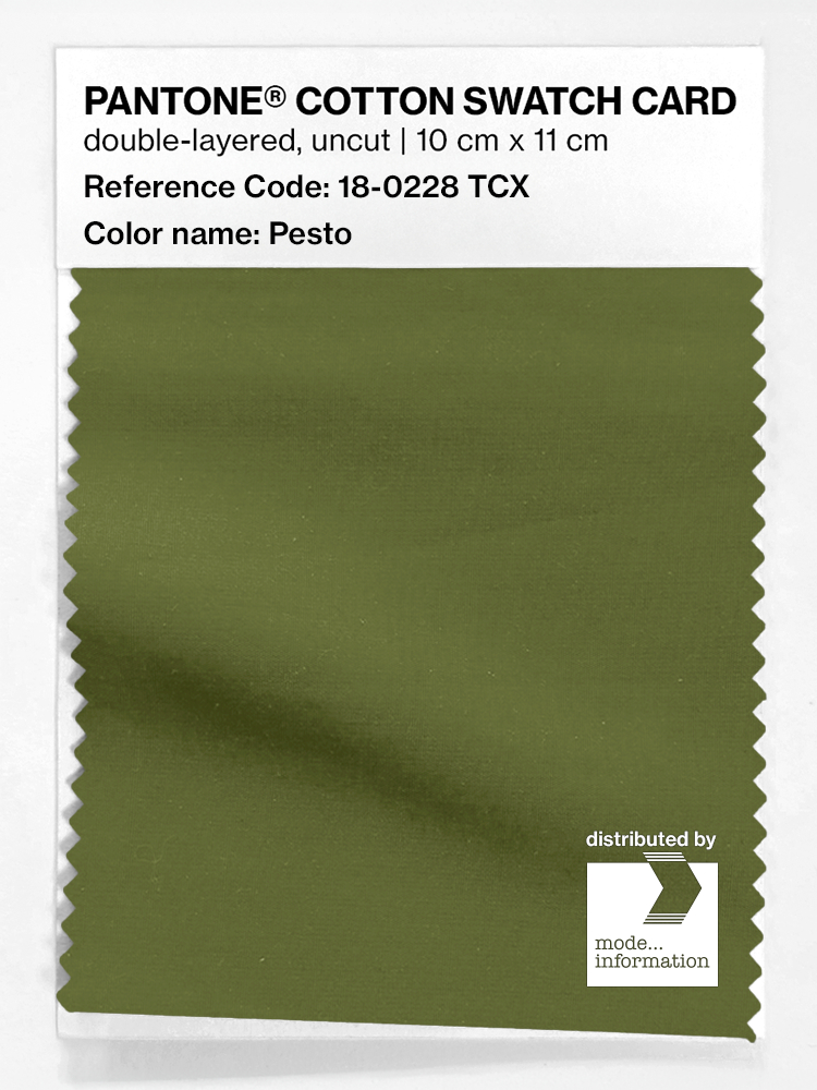 Product image 1 of the product “PANTONE® COTTON SWATCH CARD 18-0228 TCX Pesto ”
