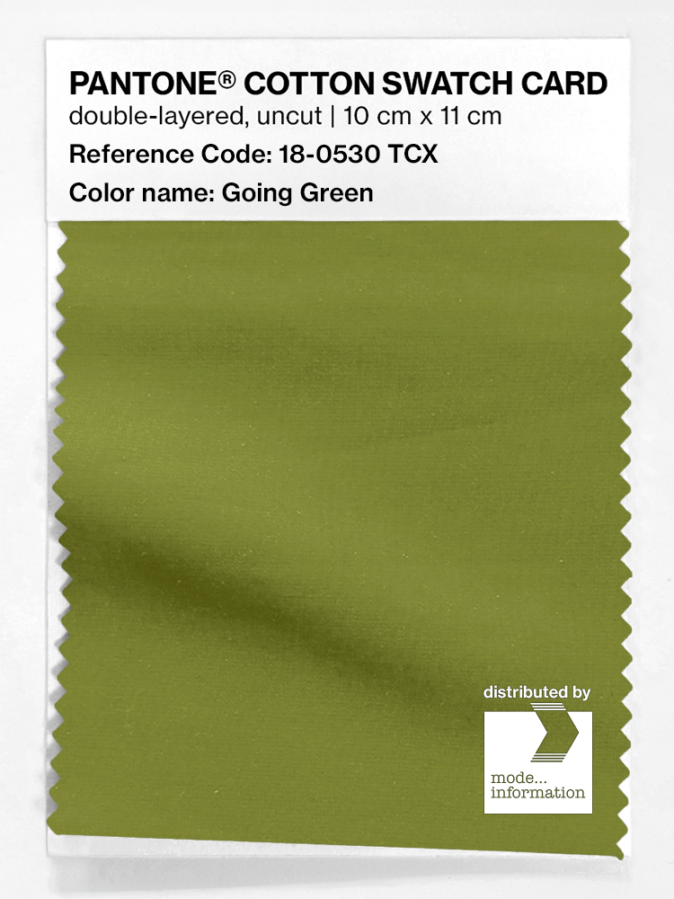 Product image 1 of the product “PANTONE® COTTON SWATCH CARD 18-0530 TCX Going Green ”