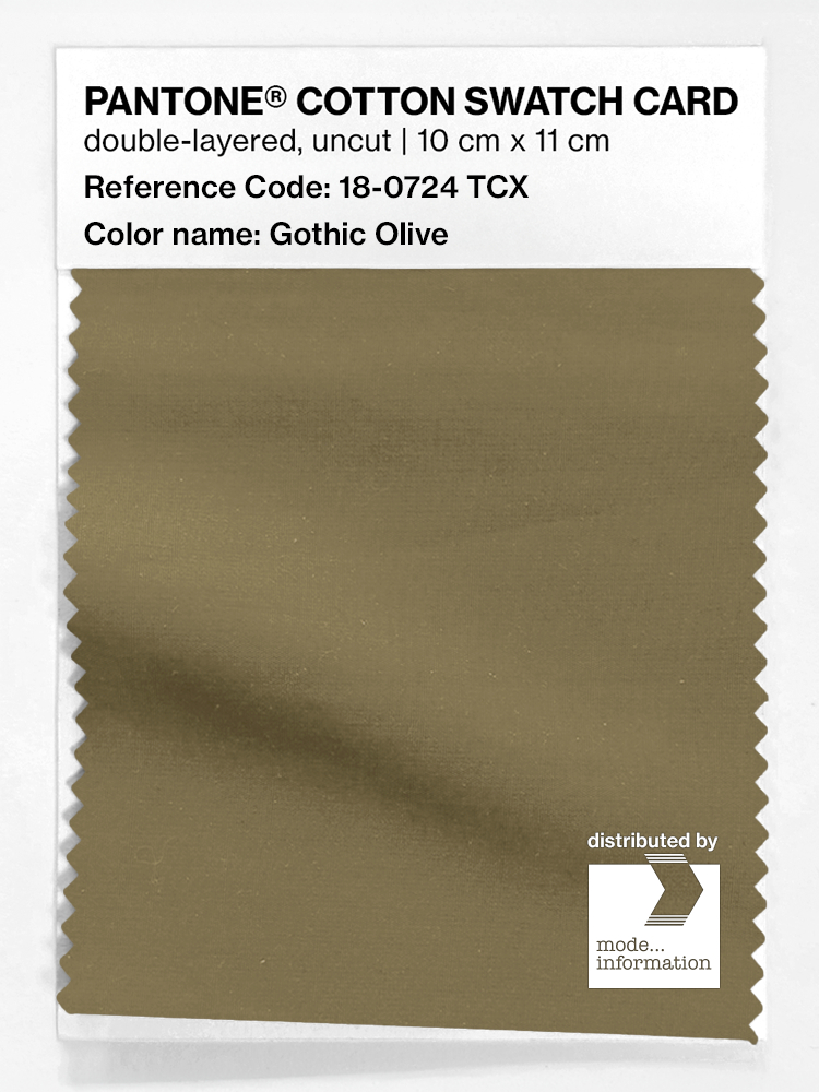 Product image 1 of the product “PANTONE® COTTON SWATCH CARD 18-0724 TCX Gothic Olive ”
