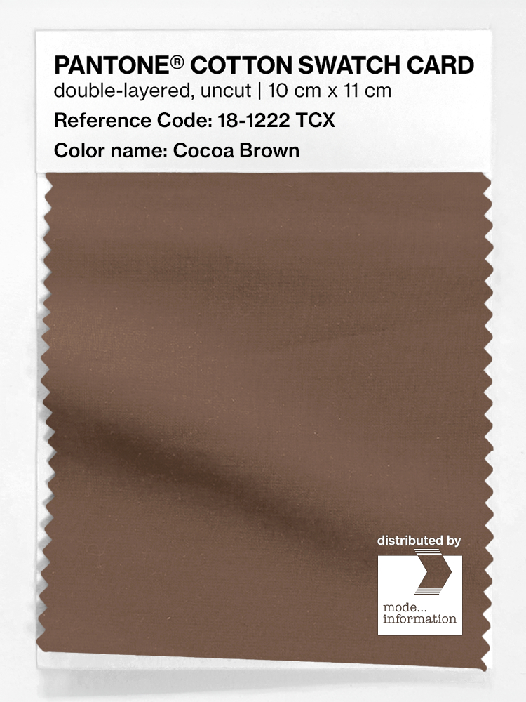 Product image 1 of the product “PANTONE® COTTON SWATCH CARD 18-1222 TCX Cocoa Brown ”