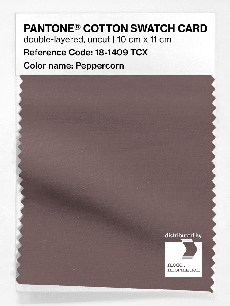 Product image 1 of the product “PANTONE® COTTON SWATCH CARD 18-1409 TCX Peppercorn ”