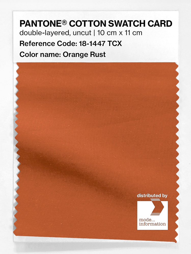 Product image 1 of the product “PANTONE® COTTON SWATCH CARD 18-1447 TCX Orange Rust ”