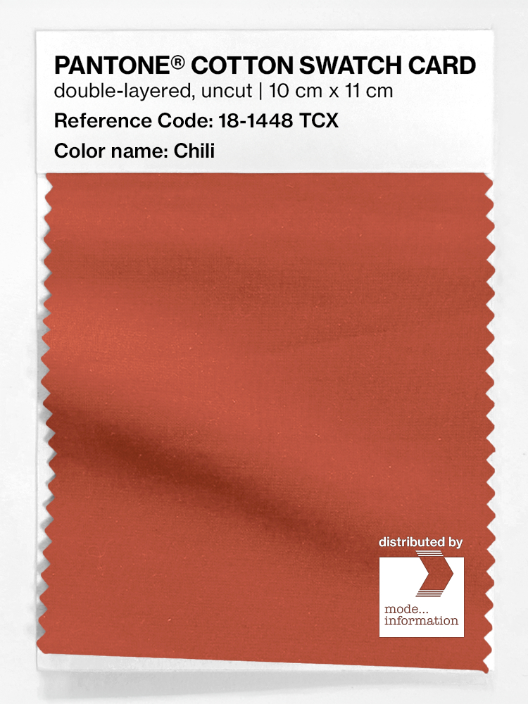 Product image 1 of the product “PANTONE® COTTON SWATCH CARD 18-1448 TCX Chili ”