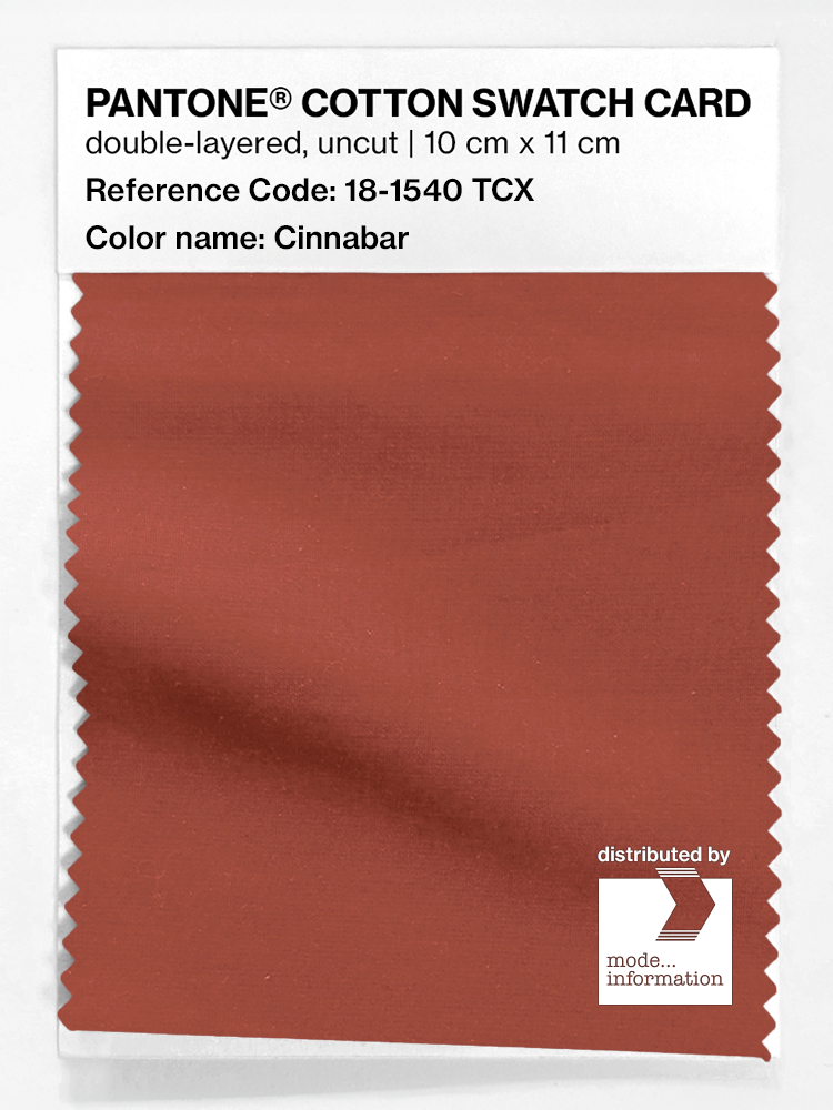 Product image 1 of the product “PANTONE® COTTON SWATCH CARD 18-1540 TCX Cinnabar ”