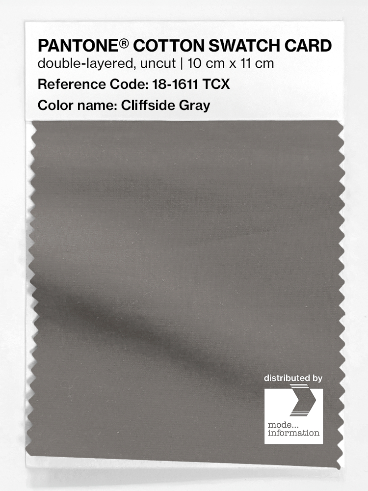 Product image 1 of the product “PANTONE® COTTON SWATCH CARD 18-1611 TCX Cliffside Gray ”