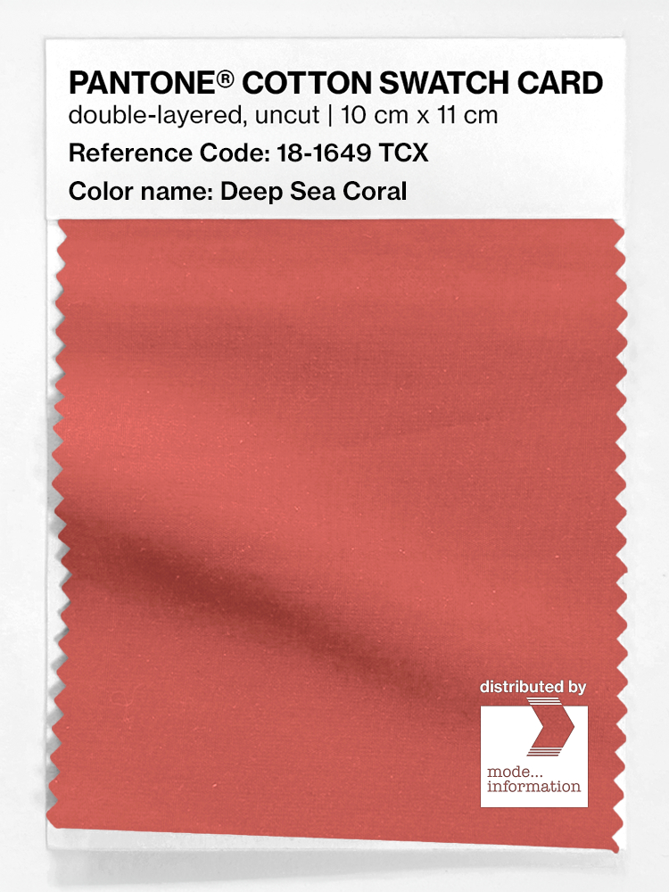 Product image 1 of the product “PANTONE® COTTON SWATCH CARD 18-1649 TCX Deep Sea Coral ”