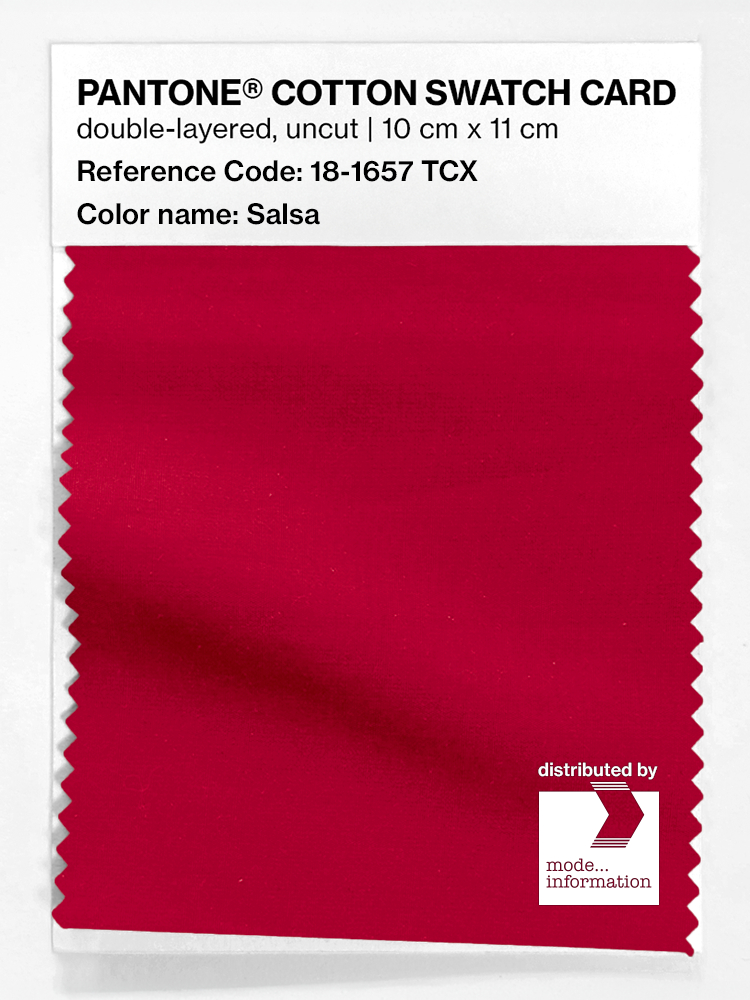 Product image 1 of the product “PANTONE® COTTON SWATCH CARD 18-1657 TCX Salsa ”