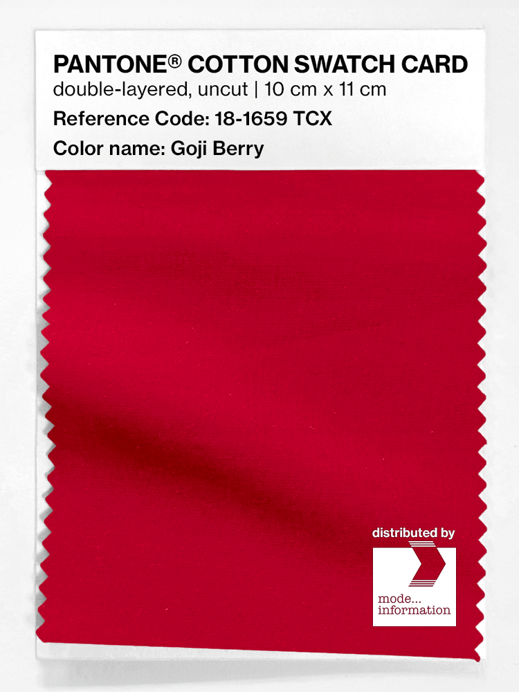Product image 1 of the product “PANTONE® COTTON SWATCH CARD 18-1659 TCX Goji Berry ”