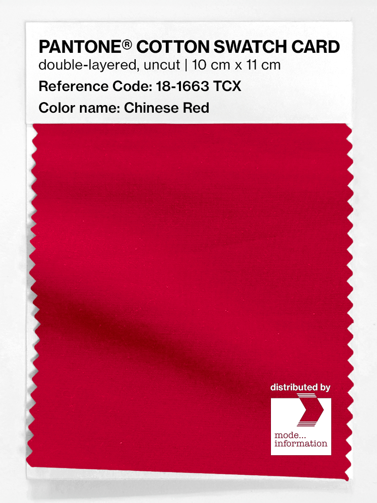 Product image 1 of the product “PANTONE® COTTON SWATCH CARD 18-1663 TCX Chinese Red ”