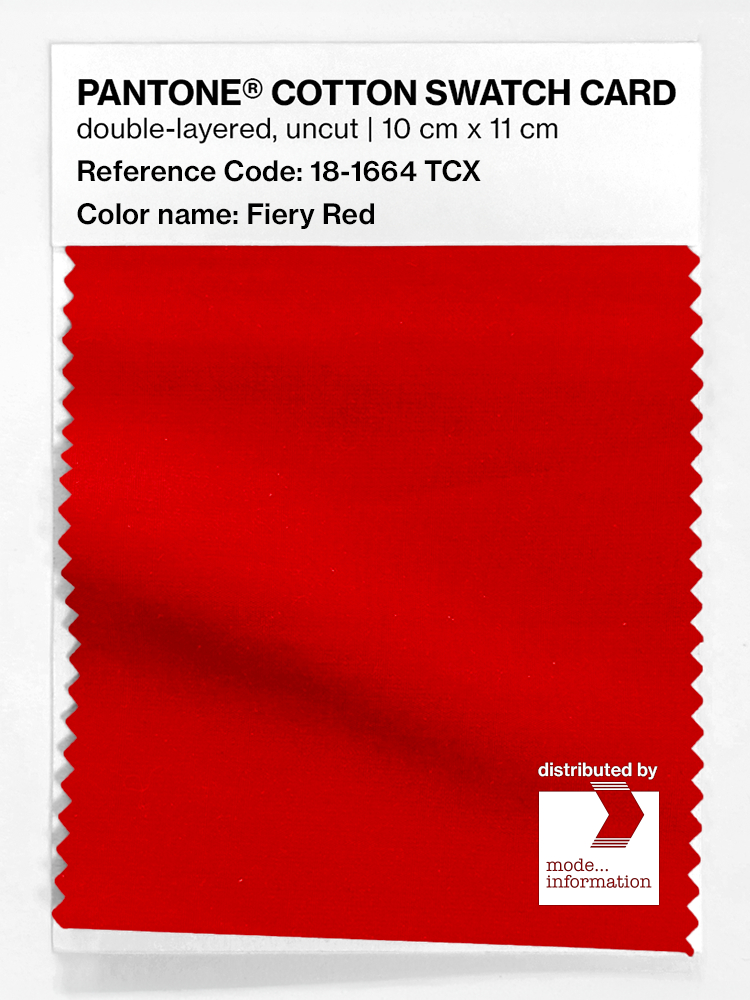 Product image 1 of the product “PANTONE® COTTON SWATCH CARD 18-1664 TCX Fiery Red ”