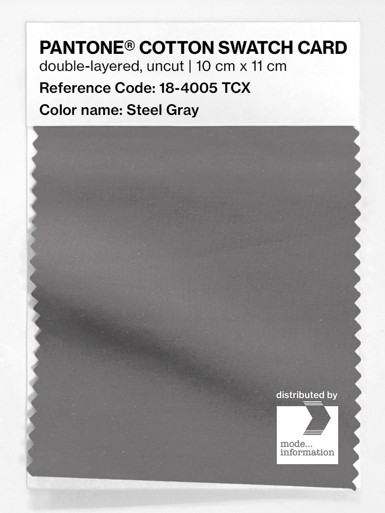 Product image 1 of the product “PANTONE® COTTON SWATCH CARD 18-4005 TCX Steel Gray ”