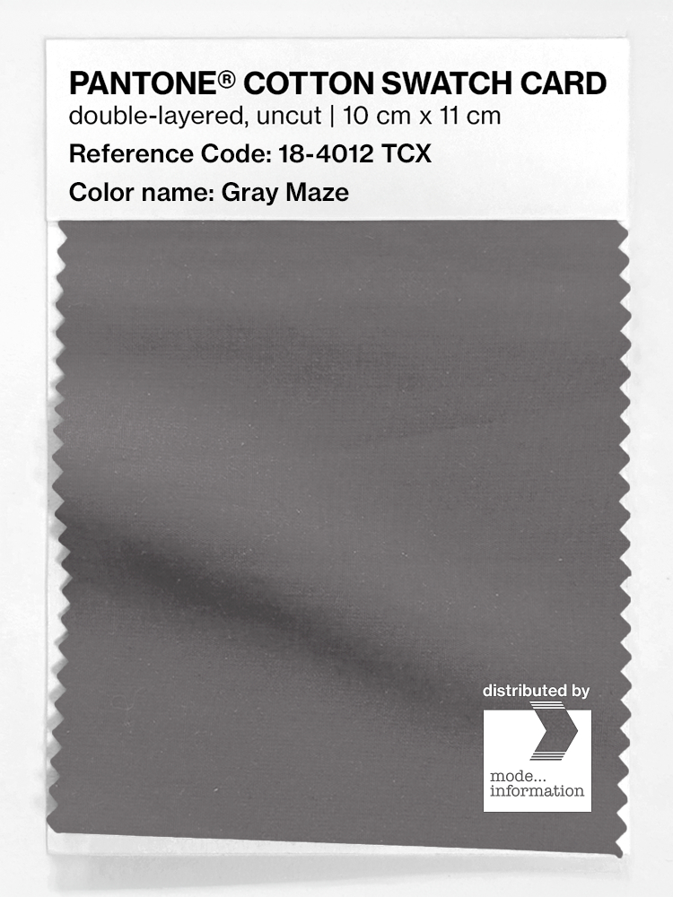 Product image 1 of the product “PANTONE® COTTON SWATCH CARD 18-4012 TCX Gray Maze ”