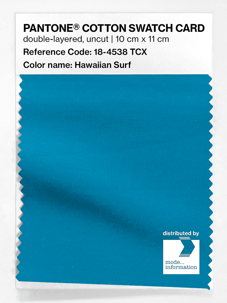 Product image 1 of the product “PANTONE® COTTON SWATCH CARD 18-4538 TCX Hawaiian Surf ”