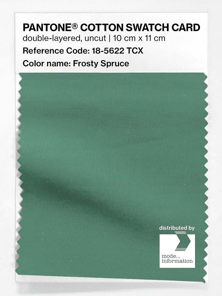Product image 1 of the product “PANTONE® COTTON SWATCH CARD 18-5622 TCX Frosty Spruce ”