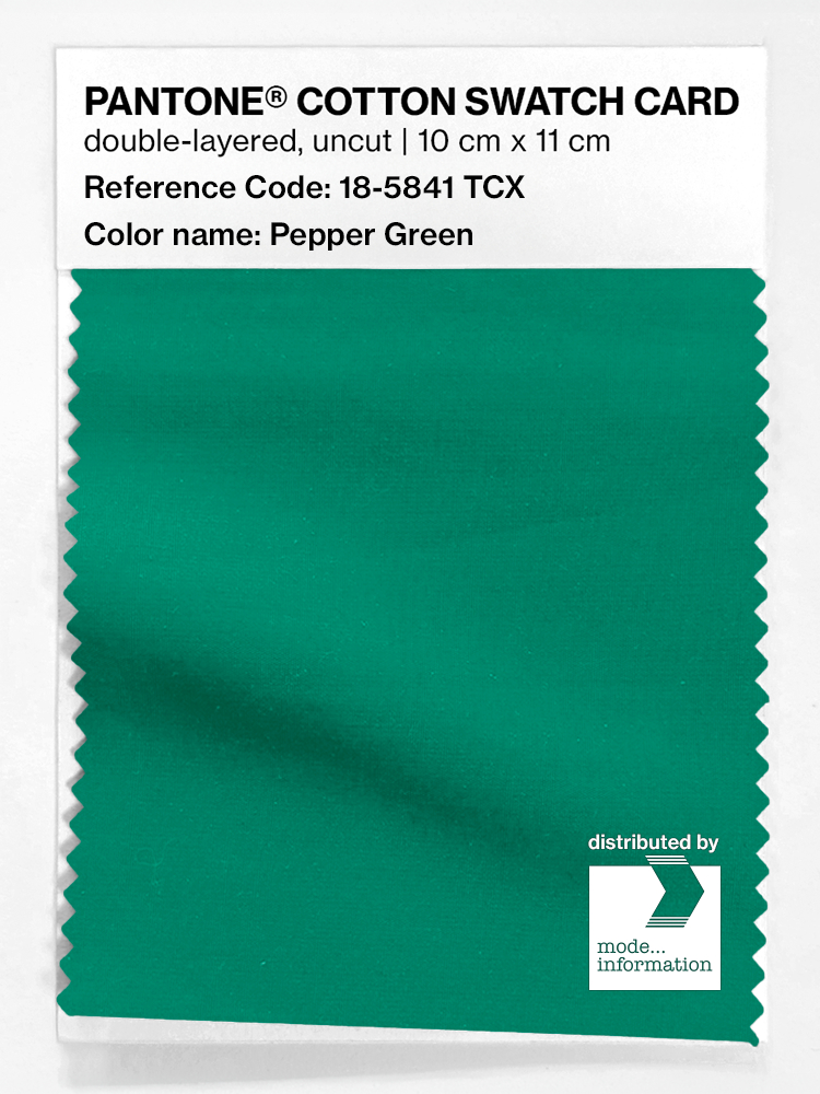 Product image 1 of the product “PANTONE® COTTON SWATCH CARD 18-5841 TCX Pepper Green ”