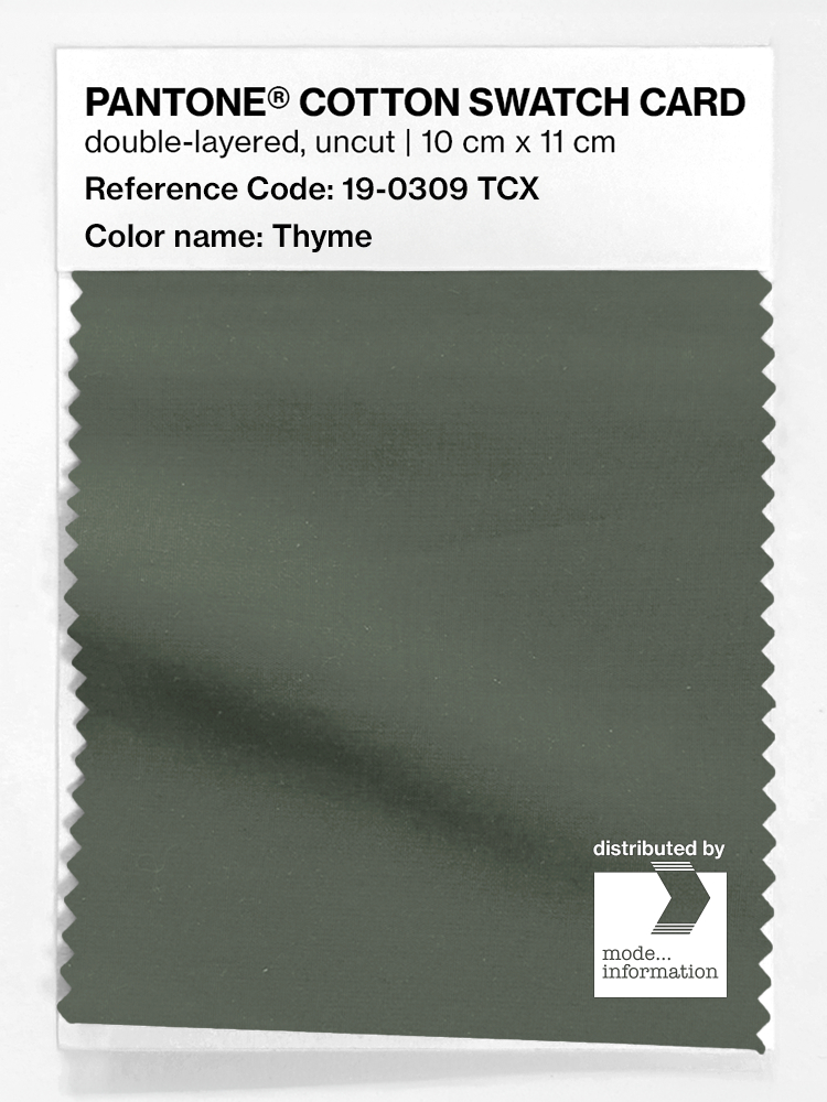 Product image 1 of the product “PANTONE® COTTON SWATCH CARD 19-0309 TCX Thyme ”