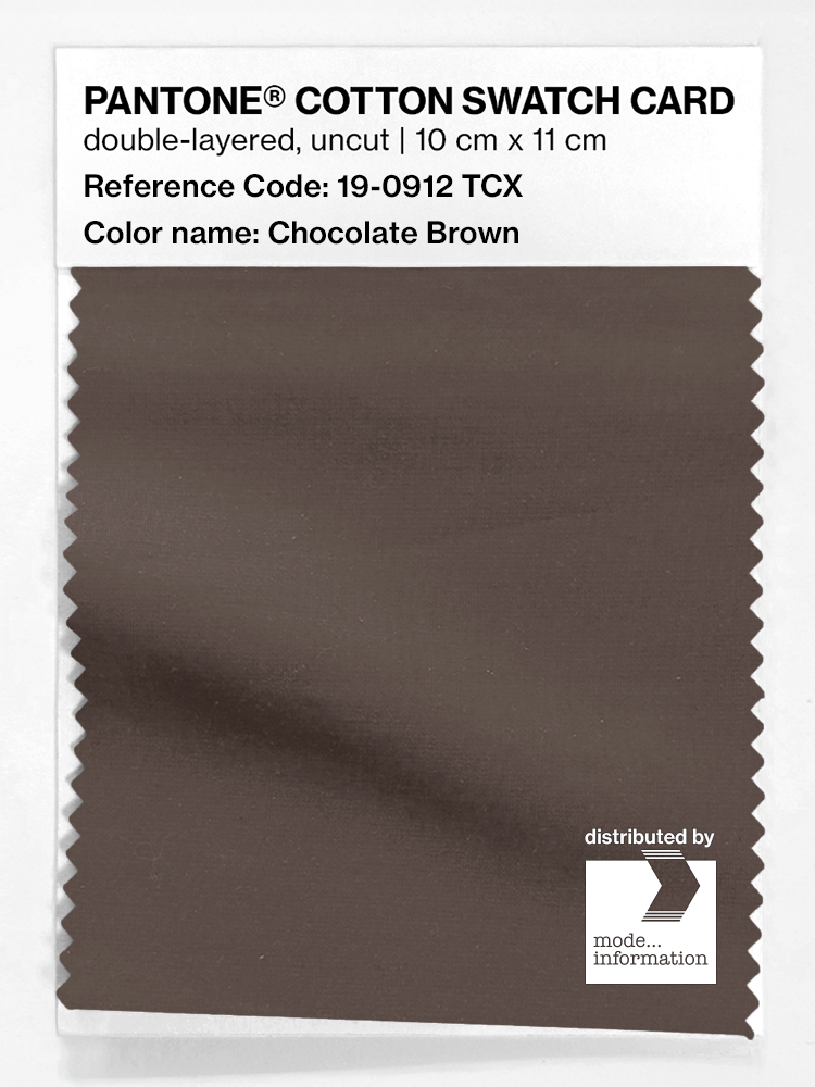 Product image 1 of the product “PANTONE® COTTON SWATCH CARD 19-0912 TCX Chocolate Brown ”