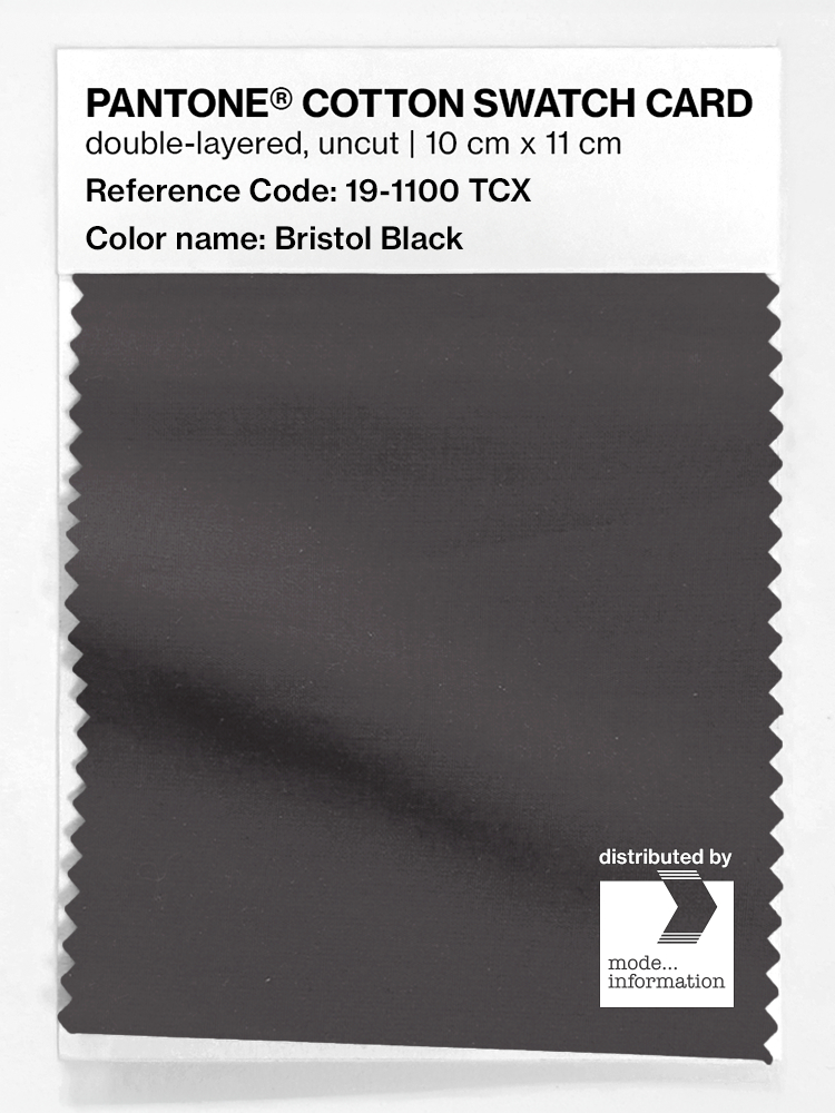 Product image 1 of the product “PANTONE® COTTON SWATCH CARD 19-1100 TCX Bristol Black ”