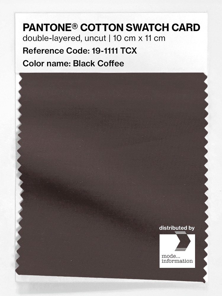 Product image 1 of the product “PANTONE® COTTON SWATCH CARD 19-1111 TCX Black Coffee ”
