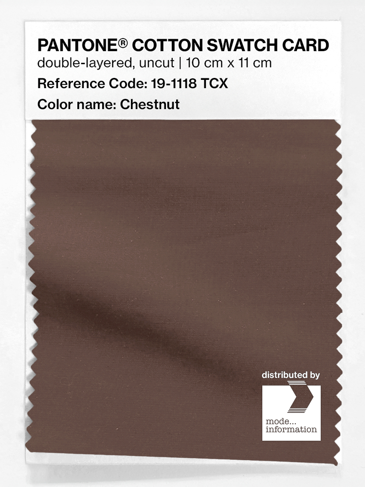 Product image 1 of the product “PANTONE® COTTON SWATCH CARD 19-1118 TCX Chestnut ”