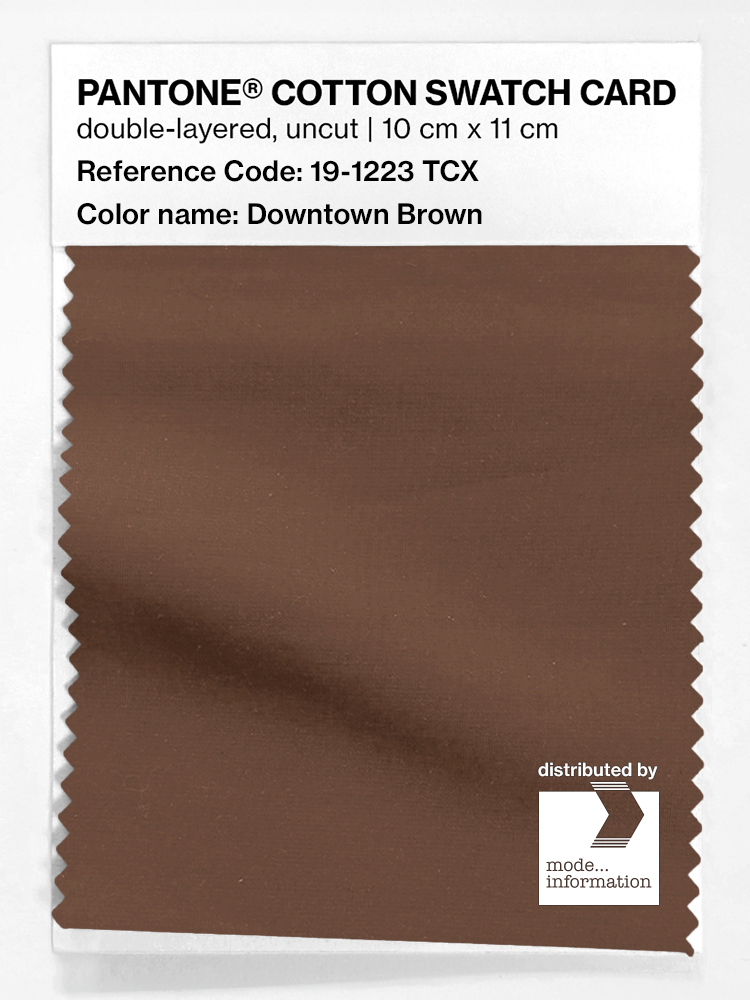 Product image 1 of the product “PANTONE® COTTON SWATCH CARD 19-1223 TCX Downtown Brown ”