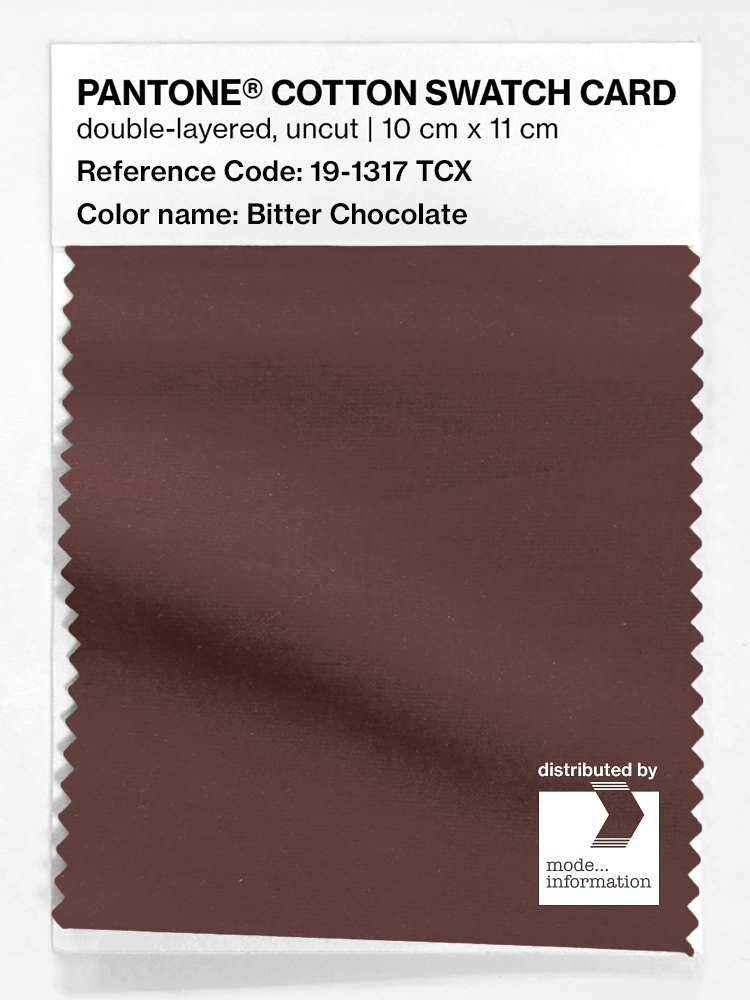 Product image 1 of the product “PANTONE® COTTON SWATCH CARD 19-1317 TCX Bitter Chocolate ”