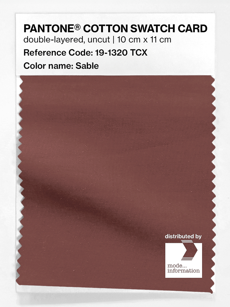 Product image 1 of the product “PANTONE® COTTON SWATCH CARD 19-1320 TCX Sable ”
