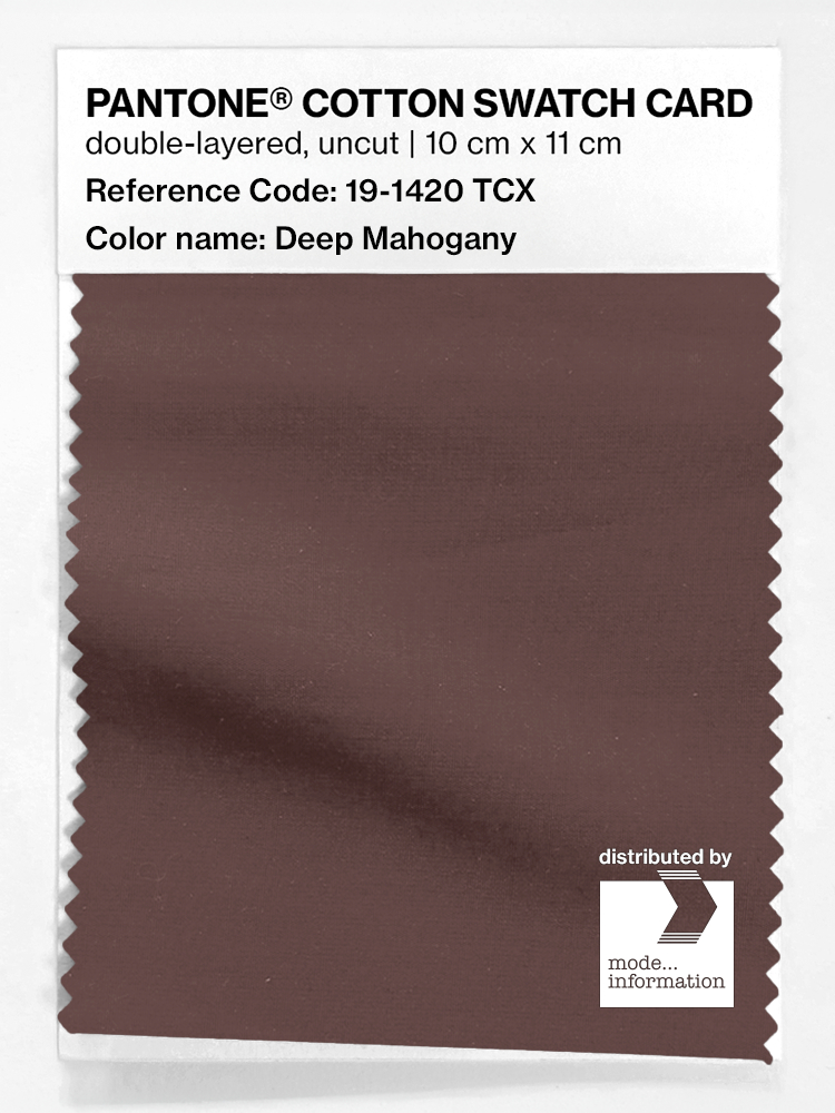 Product image 1 of the product “PANTONE® COTTON SWATCH CARD 19-1420 TCX Deep Mahogany ”