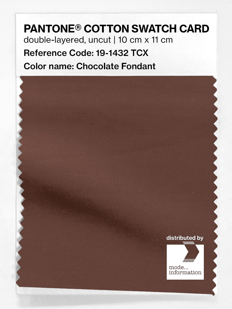 Product image 1 of the product “PANTONE® COTTON SWATCH CARD 19-1432 TCX Chocolate Fondant ”