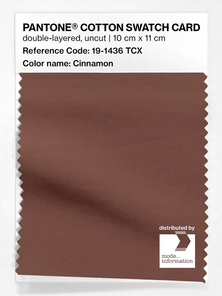 Product image 1 of the product “PANTONE® COTTON SWATCH CARD 19-1436 TCX Cinnamon ”