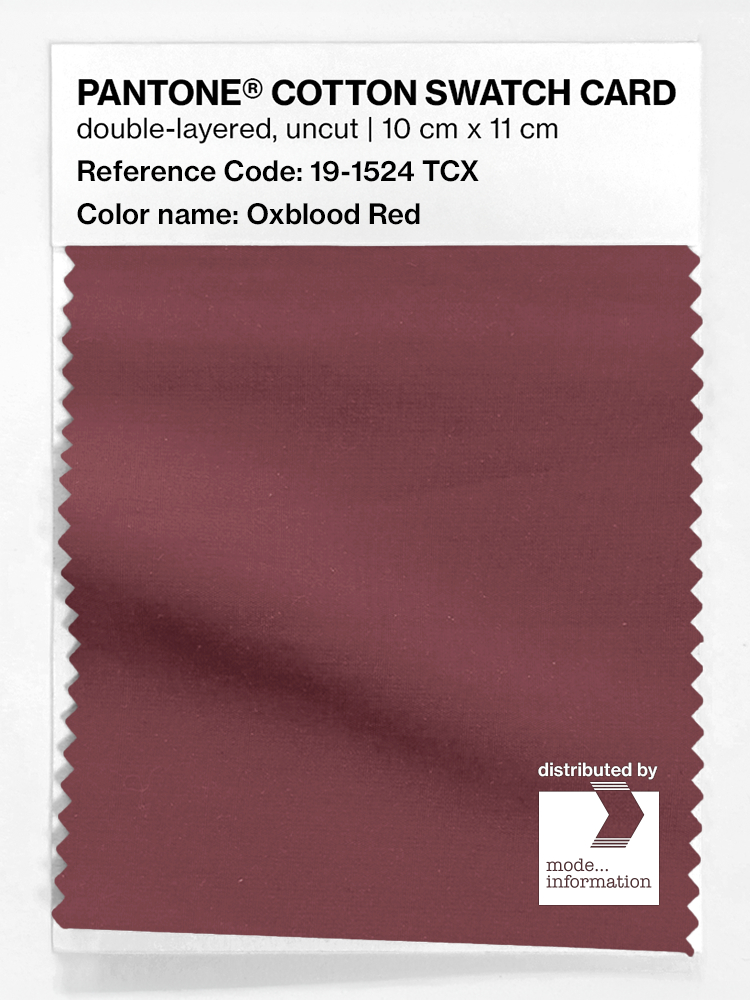 Product image 1 of the product “PANTONE® COTTON SWATCH CARD 19-1524 TCX Oxblood Red ”