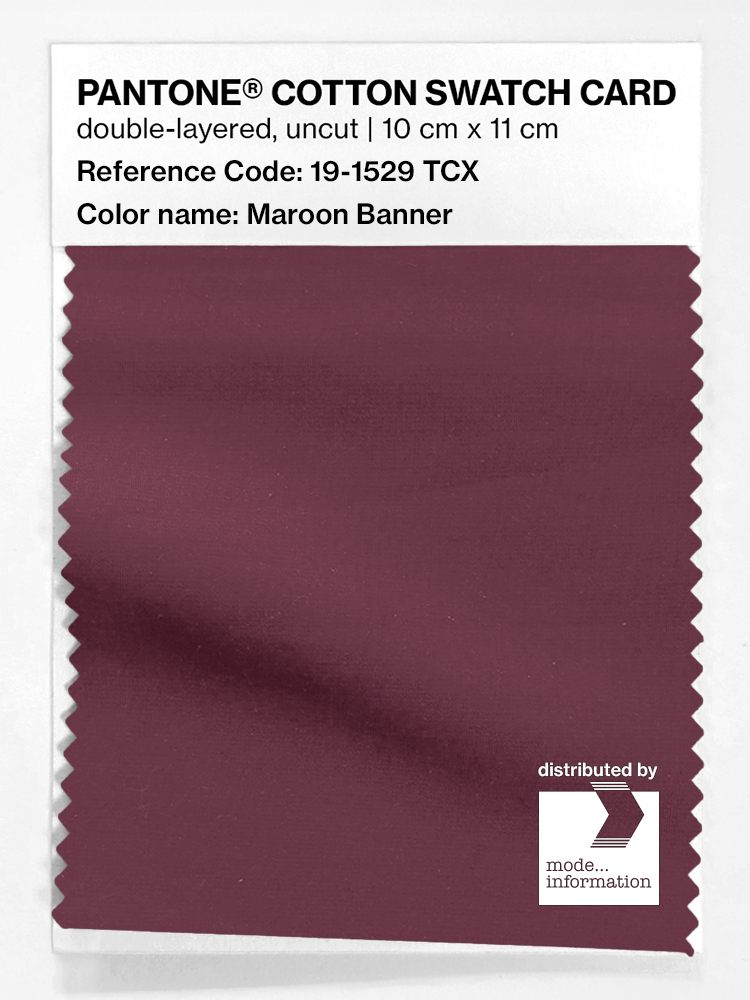 Product image 1 of the product “PANTONE® COTTON SWATCH CARD 19-1529 TCX Maroon Banner ”