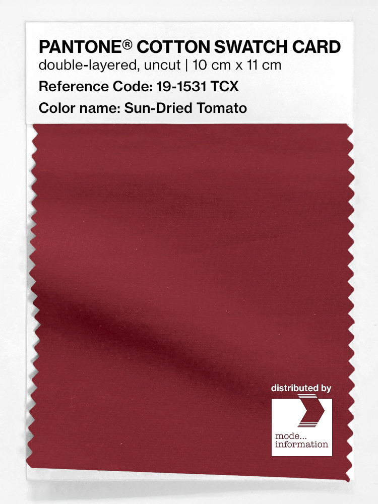 Product image 1 of the product “PANTONE® COTTON SWATCH CARD 19-1531 TCX Sun-Dried Tomato ”