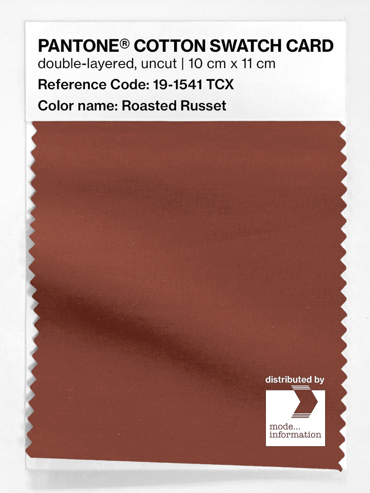 Product image 1 of the product “PANTONE® COTTON SWATCH CARD 19-1541 TCX Roasted Russet ”