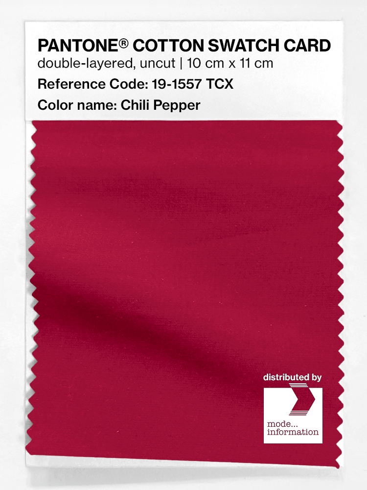 Product image 1 of the product “PANTONE® COTTON SWATCH CARD 19-1557 TCX Chili Pepper ”