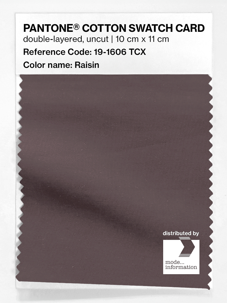 Product image 1 of the product “PANTONE® COTTON SWATCH CARD 19-1606 TCX Raisin ”