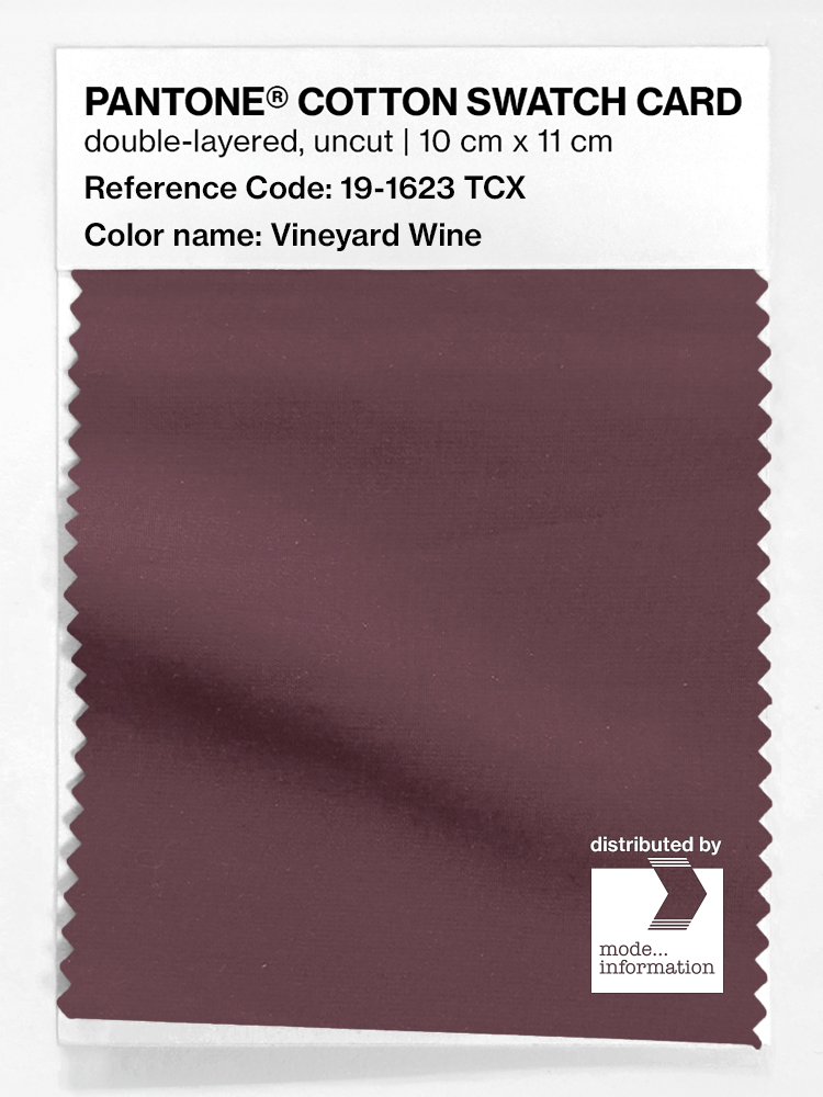 Product image 1 of the product “PANTONE® COTTON SWATCH CARD 19-1623 TCX Vineyard Wine ”
