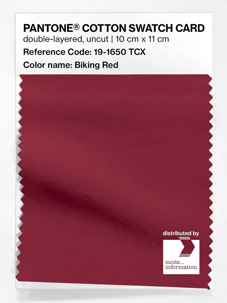 Product image 1 of the product “PANTONE® COTTON SWATCH CARD 19-1650 TCX Biking Red ”