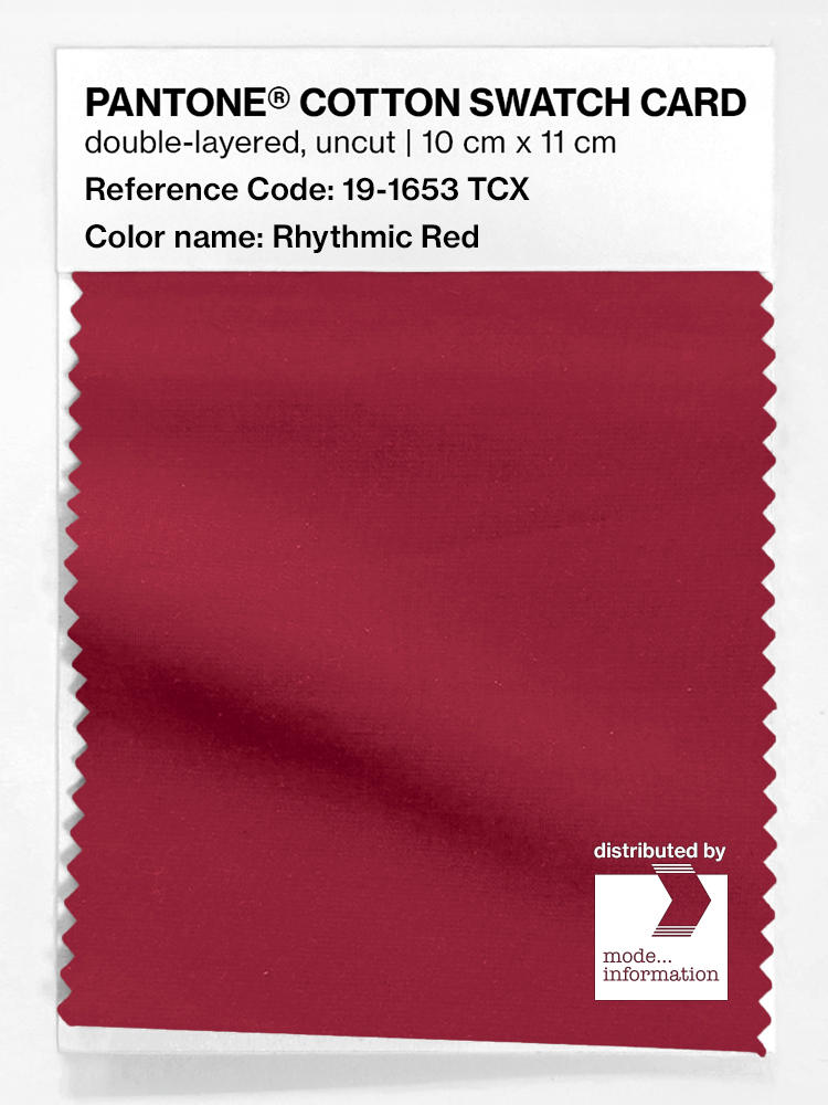 Product image 1 of the product “PANTONE® COTTON SWATCH CARD 19-1653 TCX Rhythmic Red ”