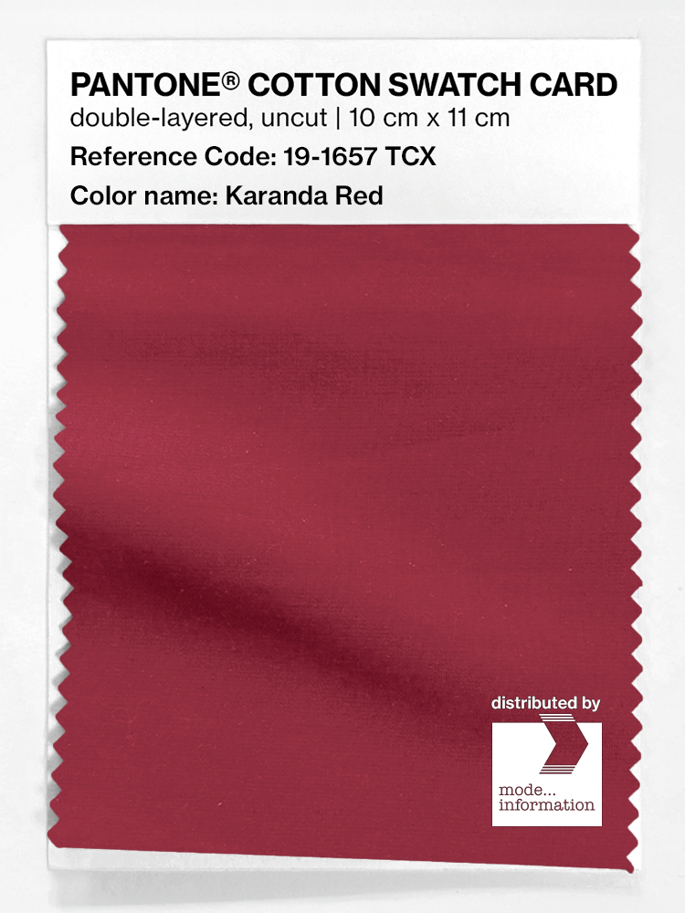 Product image 1 of the product “PANTONE® COTTON SWATCH CARD 19-1657 TCX Karanda Red ”