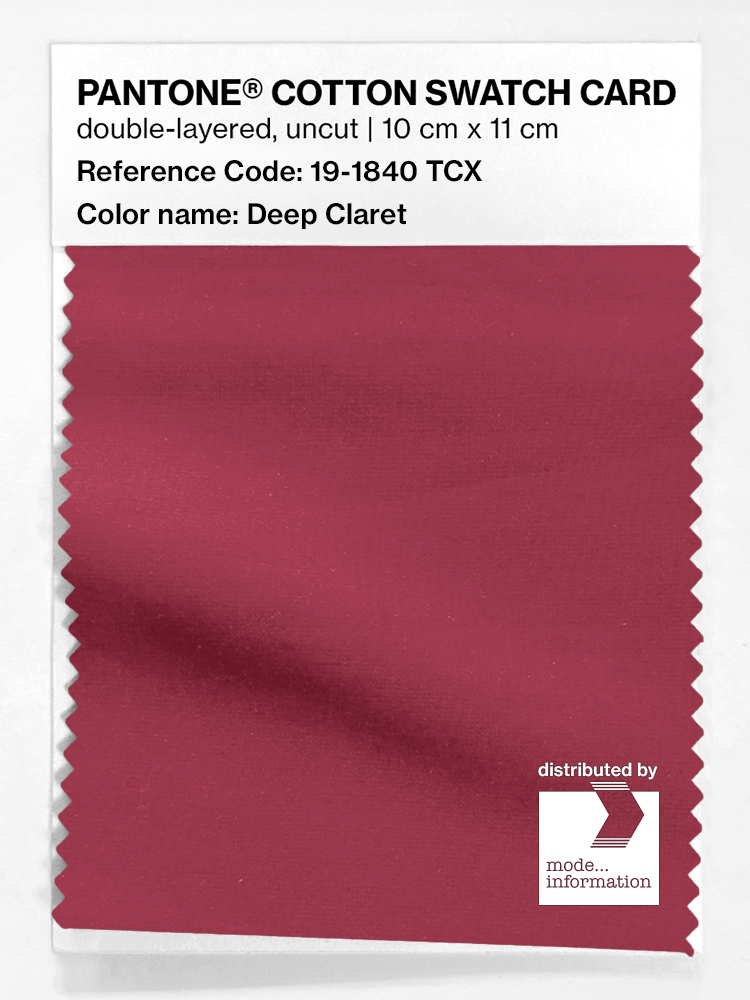 Product image 1 of the product “PANTONE® COTTON SWATCH CARD 19-1840 TCX Deep Claret ”