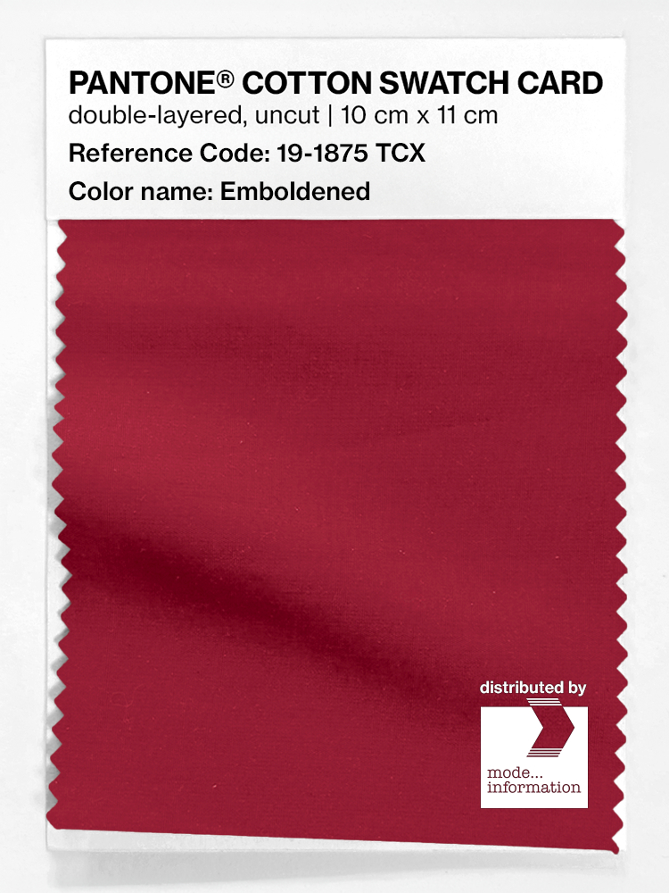 Product image 1 of the product “PANTONE® COTTON SWATCH CARD 19-1875 TCX Emboldened ”