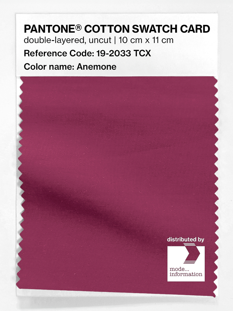Product image 1 of the product “PANTONE® COTTON SWATCH CARD 19-2033 TCX Anemone ”